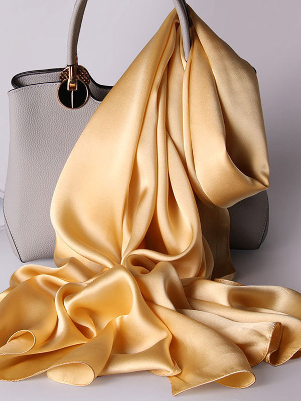 SilkSilky-AU Pure Silk Scarf Champagne 001