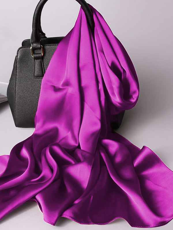SilkSilky-AU Pure Silk Scarf Purple 001