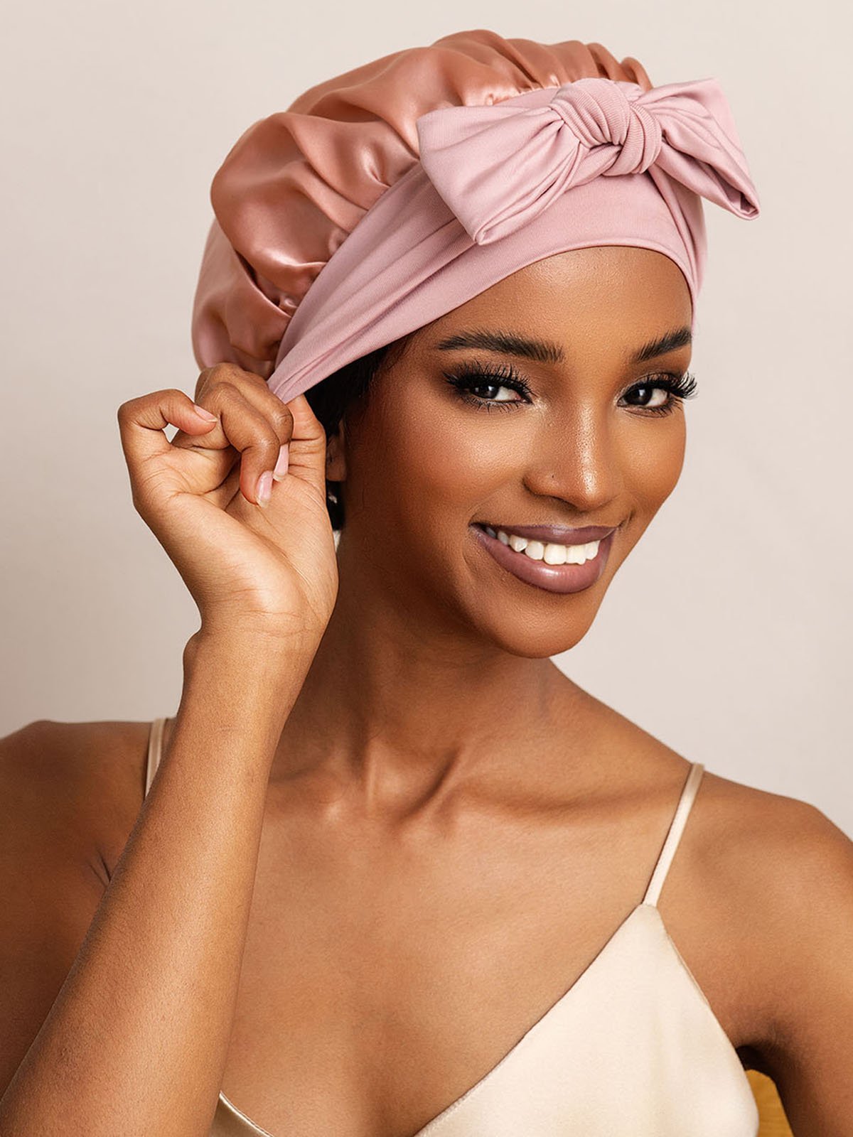 SilkSilky-AU Pure Silk Sleep Cap Pink 001