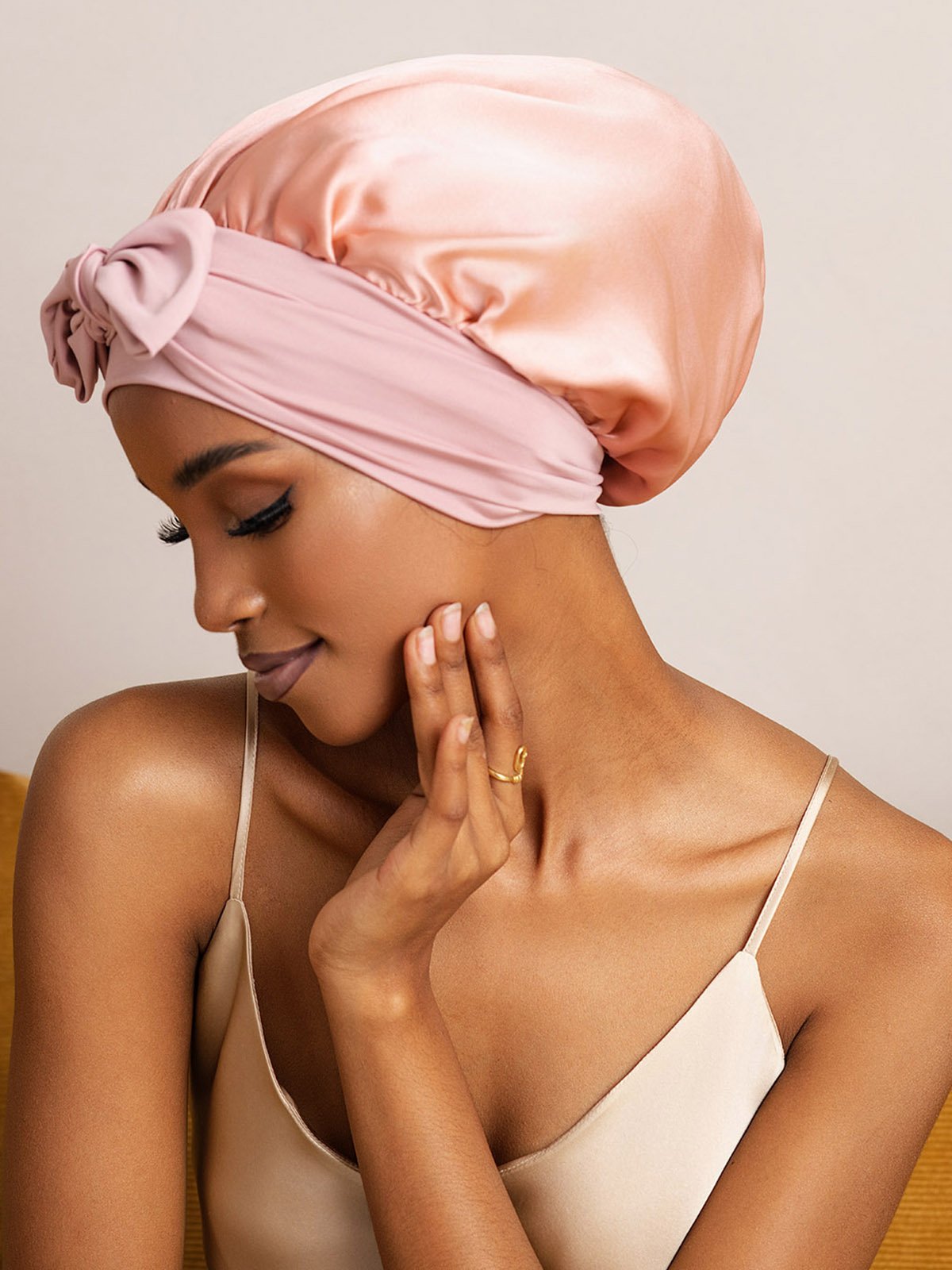 SilkSilky-AU Pure Silk Sleep Cap Pink 002