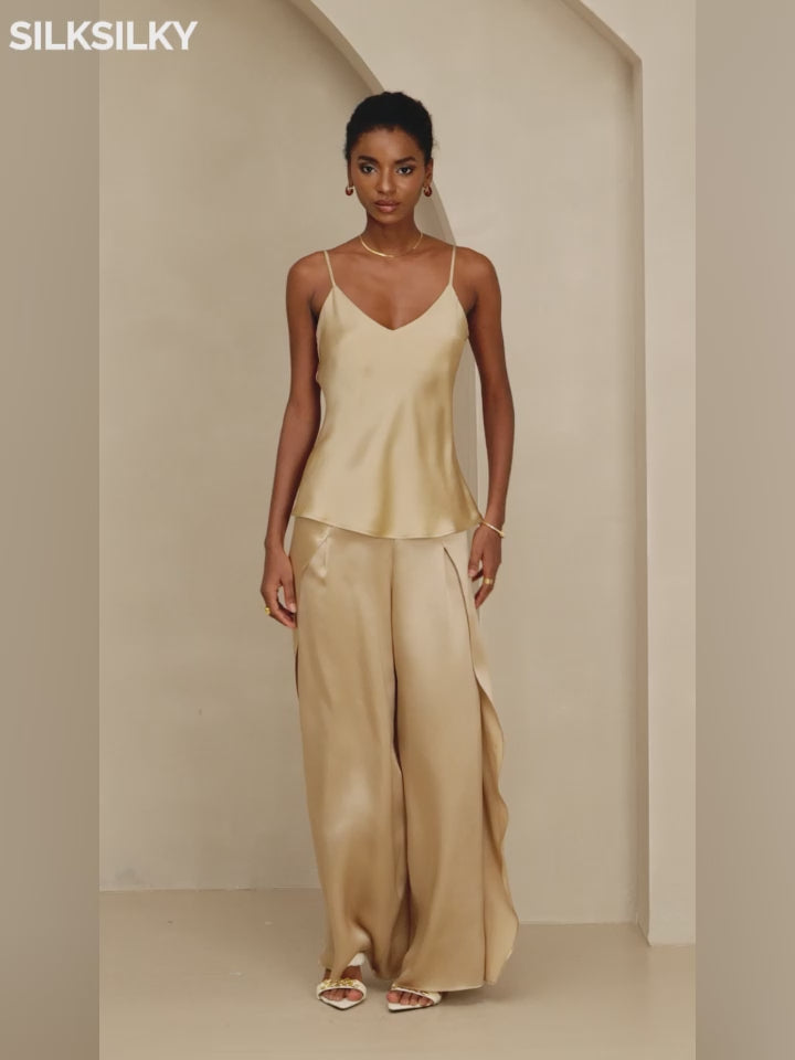 SilkSilky-AU Pure Silk V Neck Camisole video 001