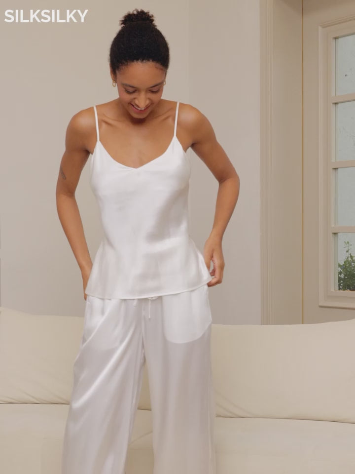 SilkSilky-AU Pure Silk V Neck Camisole video 001