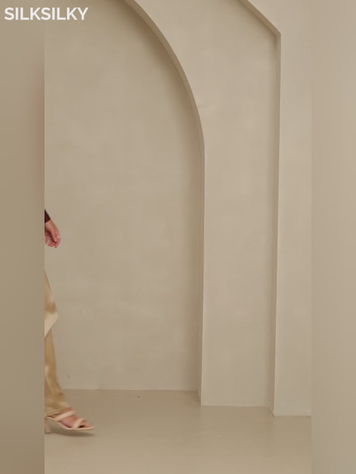 SilkSilky-AU Silk Lapel Collar Women's Shirt video 001