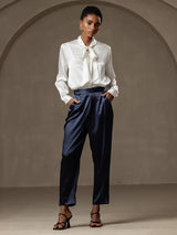 [Dark Blue] SilkSilky-AU 19Momme Silk Womens Pants 001