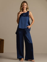[Dark Blue] SilkSilky-AU Sleeveless Women's Pyjamas 006