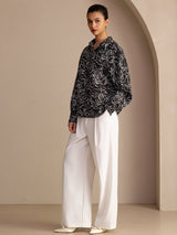 [Black Wave] SilkSilky-AU Long Sleeve Lapel Collar Women's Shirt 006