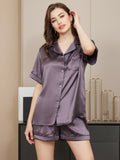 SilkSilky-AU-Pure-Silk-Short-Sleeve-Lapel-Women's-Pyjamas-Purple-Gray-004