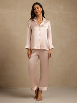 [Pink] SilkSilky-AU Long Sleeve Notch Collar Women's Pyjamas 007