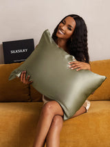 [Olive Green] SilkSilky-AU 22Momme Pure Silk Pillowcase 002