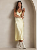 SilkSilky-AU Pure Silk Sleeveless Round Neck Dress Yellow 004