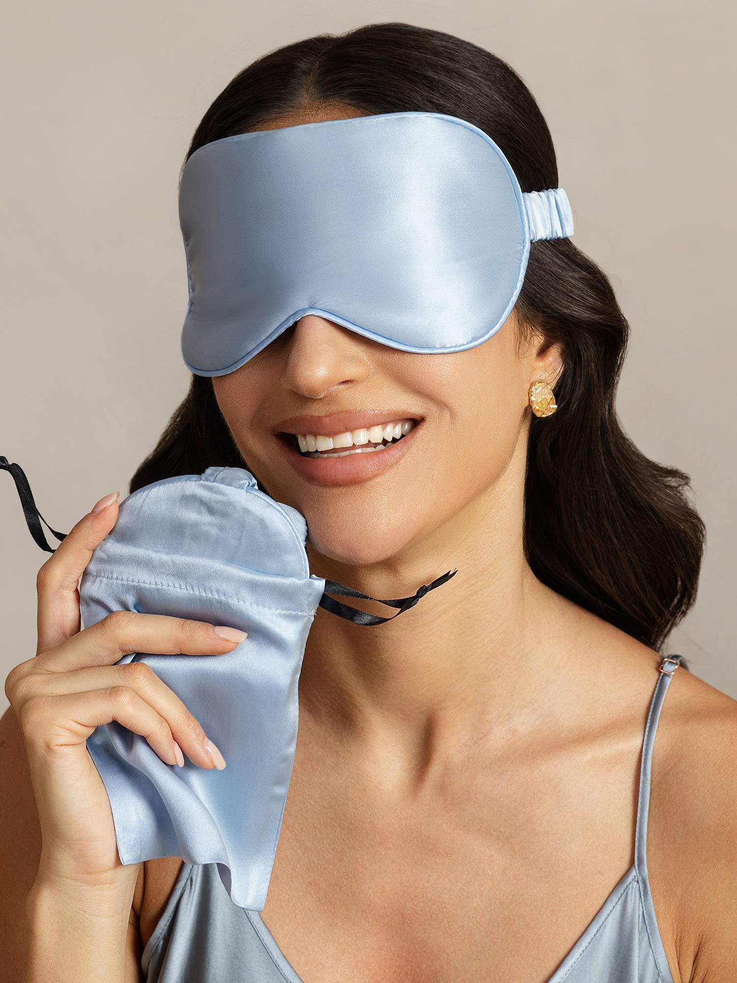 [LightBlue] SilkSilky-AU Pure Silk Eye Mask 001