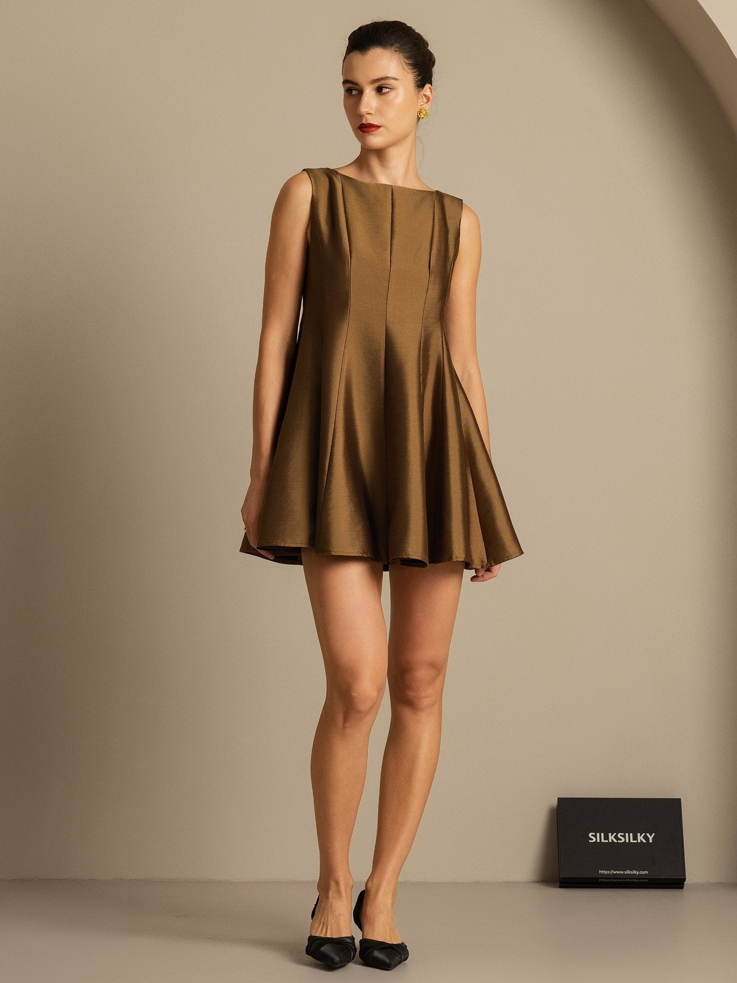 [Bronze] SilkSilky-AU 32Momme Wool Dress 001,