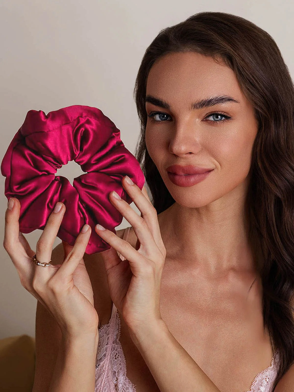 [Wine] SilkSilky-AU Pure Silk Scrunchie 001