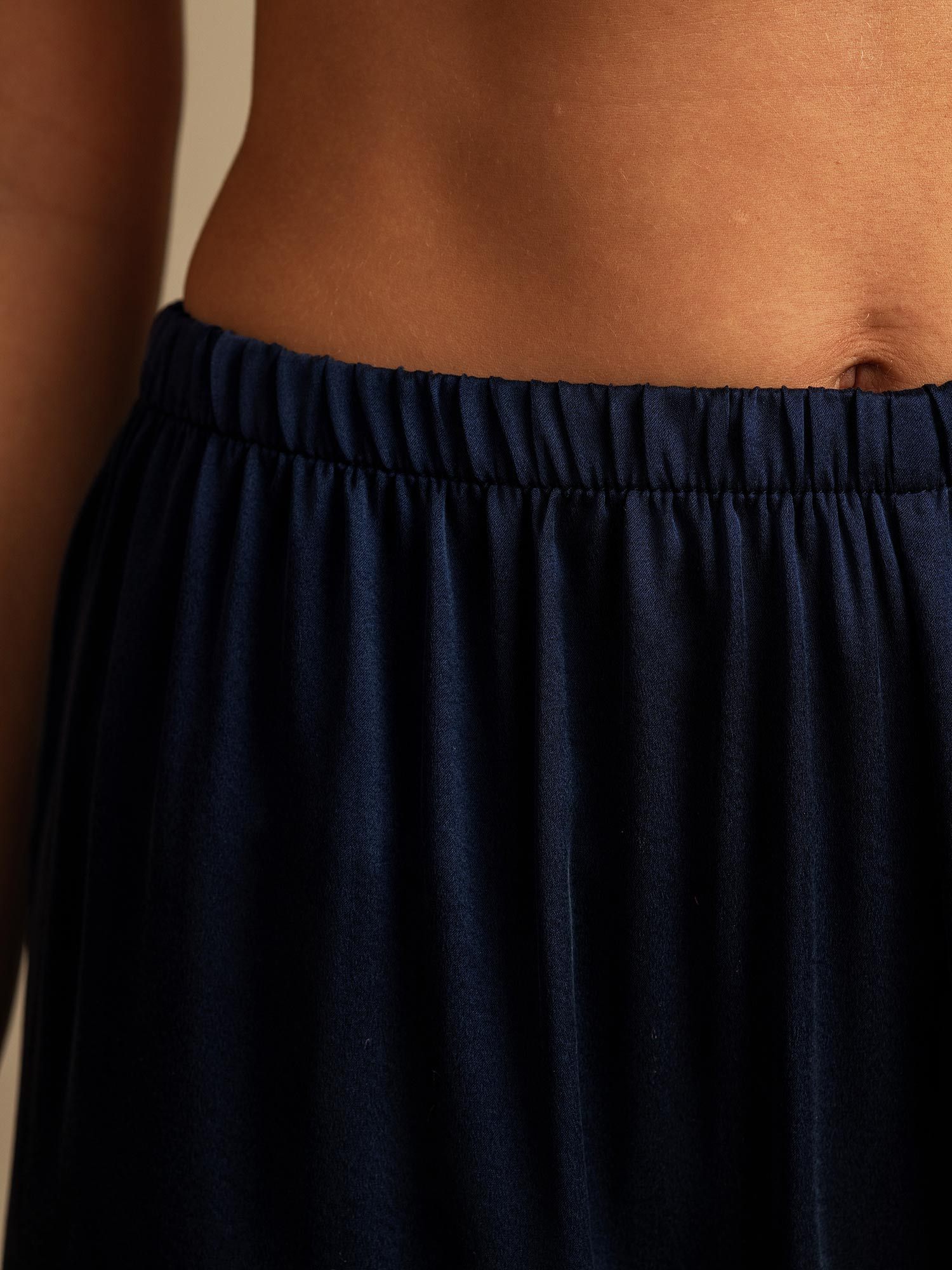 [Dark Blue] SilkSilky-AU 19Momme Machine-Washable Silk Womens Sleep Bottoms 004