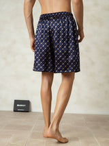 [Navy Chain] SilkSilky-AU Pure Silk Mens Sleep Bottoms 002,