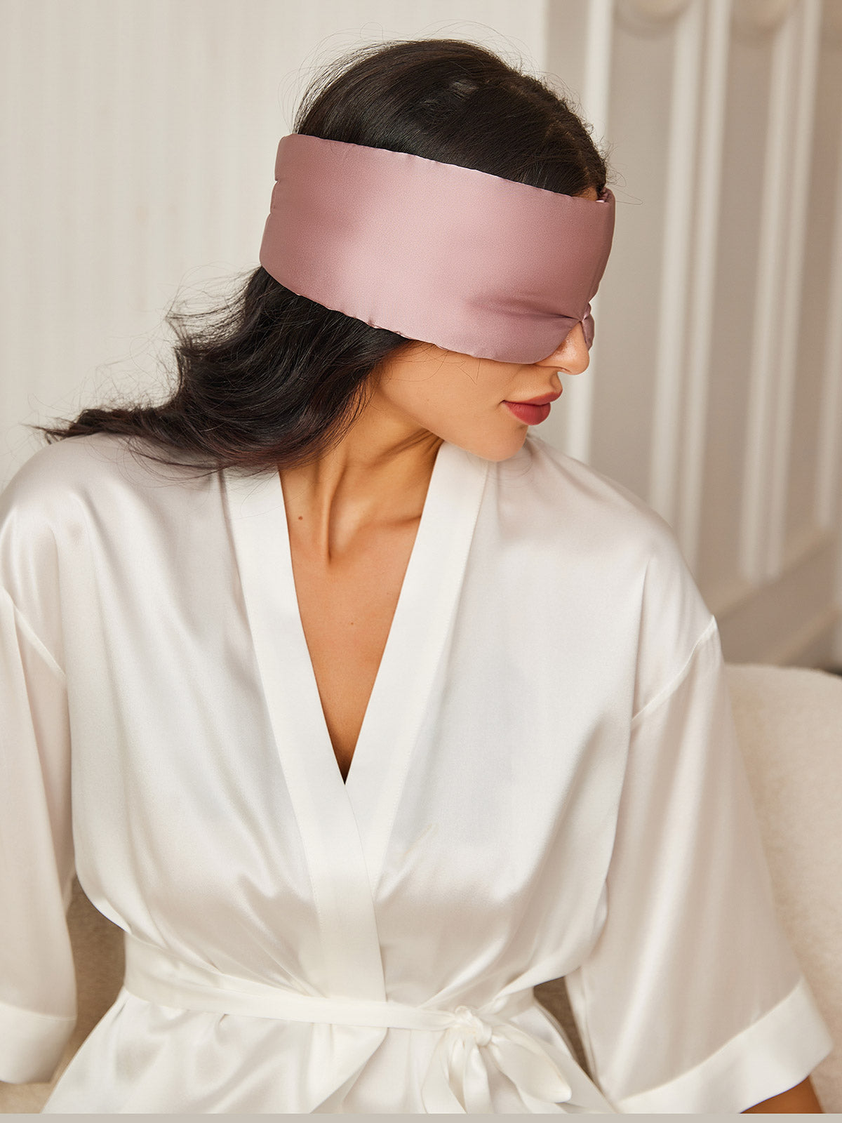 SilkSilky AU 19Momme Pure Silk Eye Mask PaleMauve 003