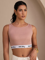 [Pink] SilkSilky-AU Sleeveless Crew Neck Camisole 001