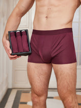[Wine] SilkSilky-AU 100% Silk Jersey Men's Underwear 001