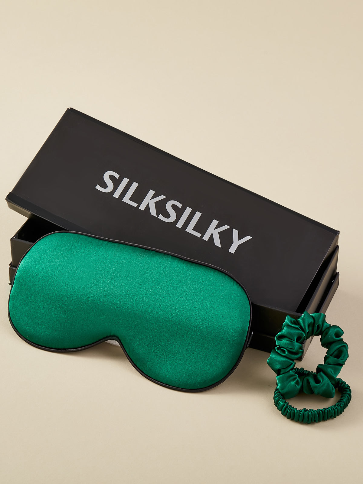 SilkSilky AU 19Momme Pure Silk Eye Mask DarkGreen 001