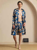 [Navy Dragon] SilkSilky-AU Long Sleeve Men's Pyjamas 002