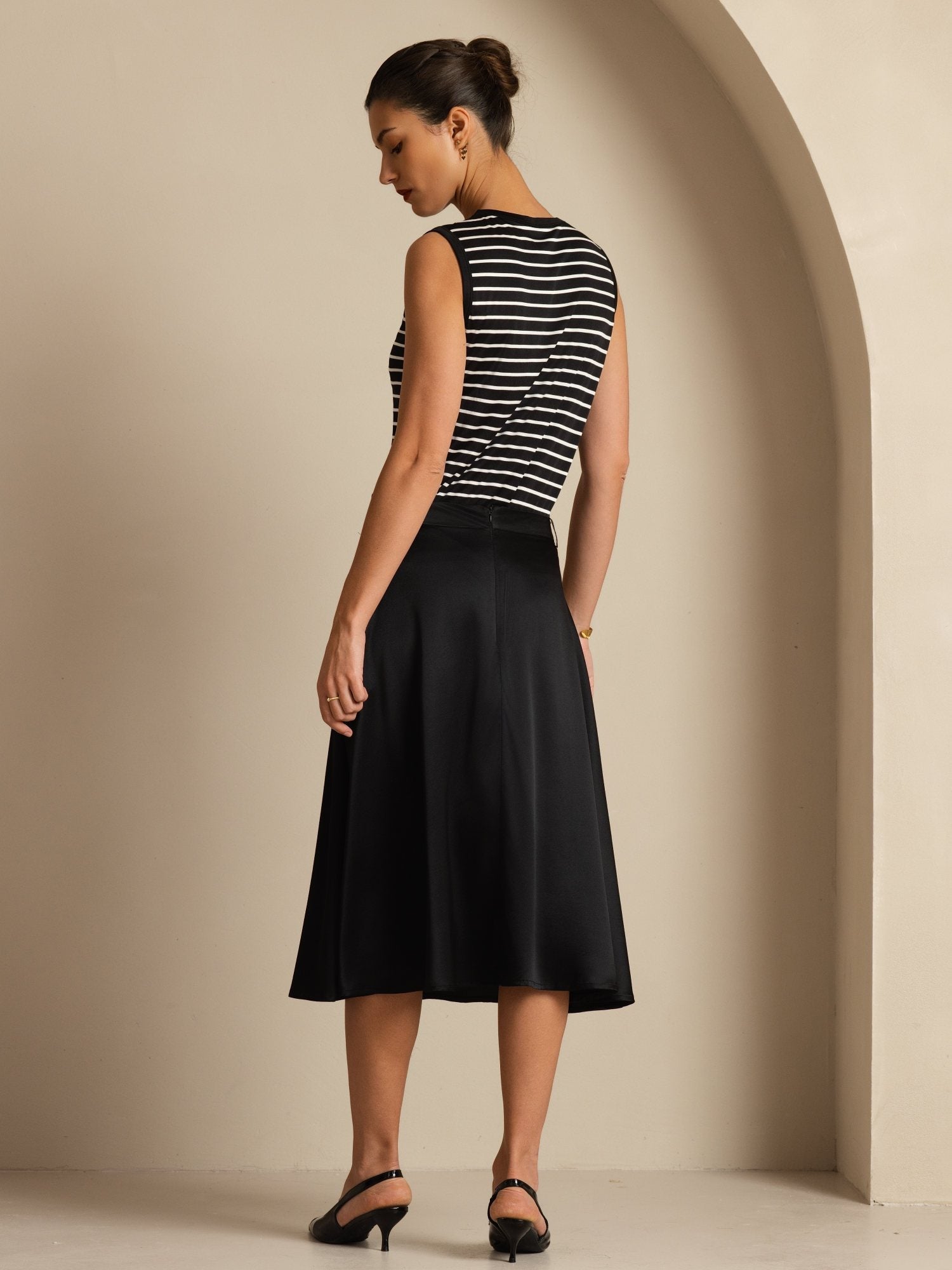 [Black] SilkSilky-AU 19Momme Silk Skirt 004