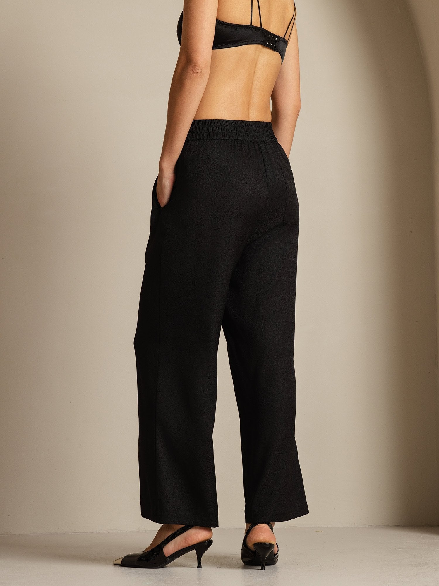 [Black] SilkSilky-AU 22Momme Silk Womens Pants 002