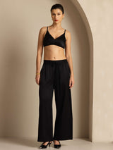 [Black] SilkSilky-AU 19Momme Silk Womens Pants 007