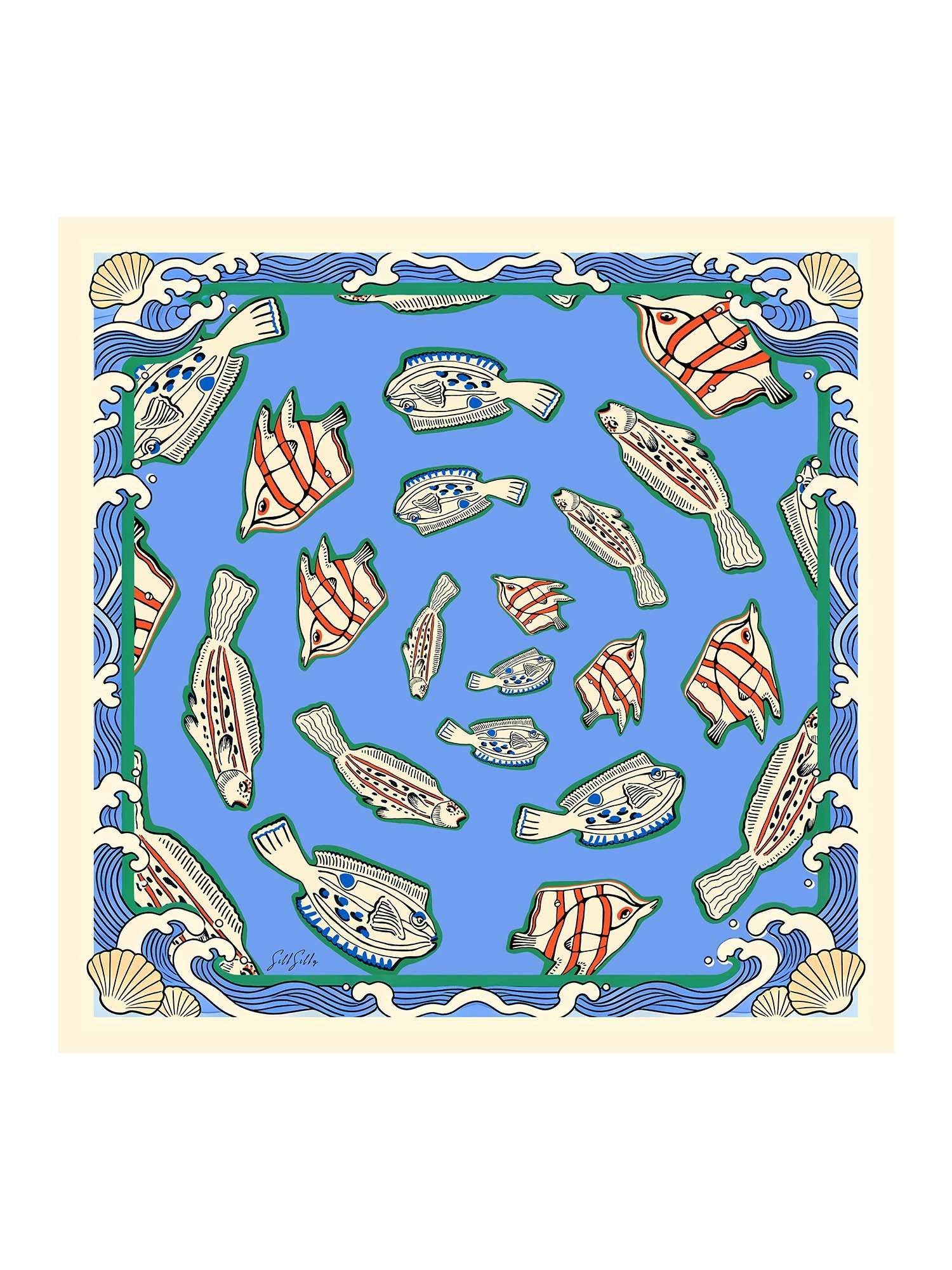 [Blue Fish] SilkSilky-AU Scarf 001