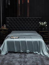 [Grayish Blue] SilkSilky-AU 19Momme Duvet Covers 002