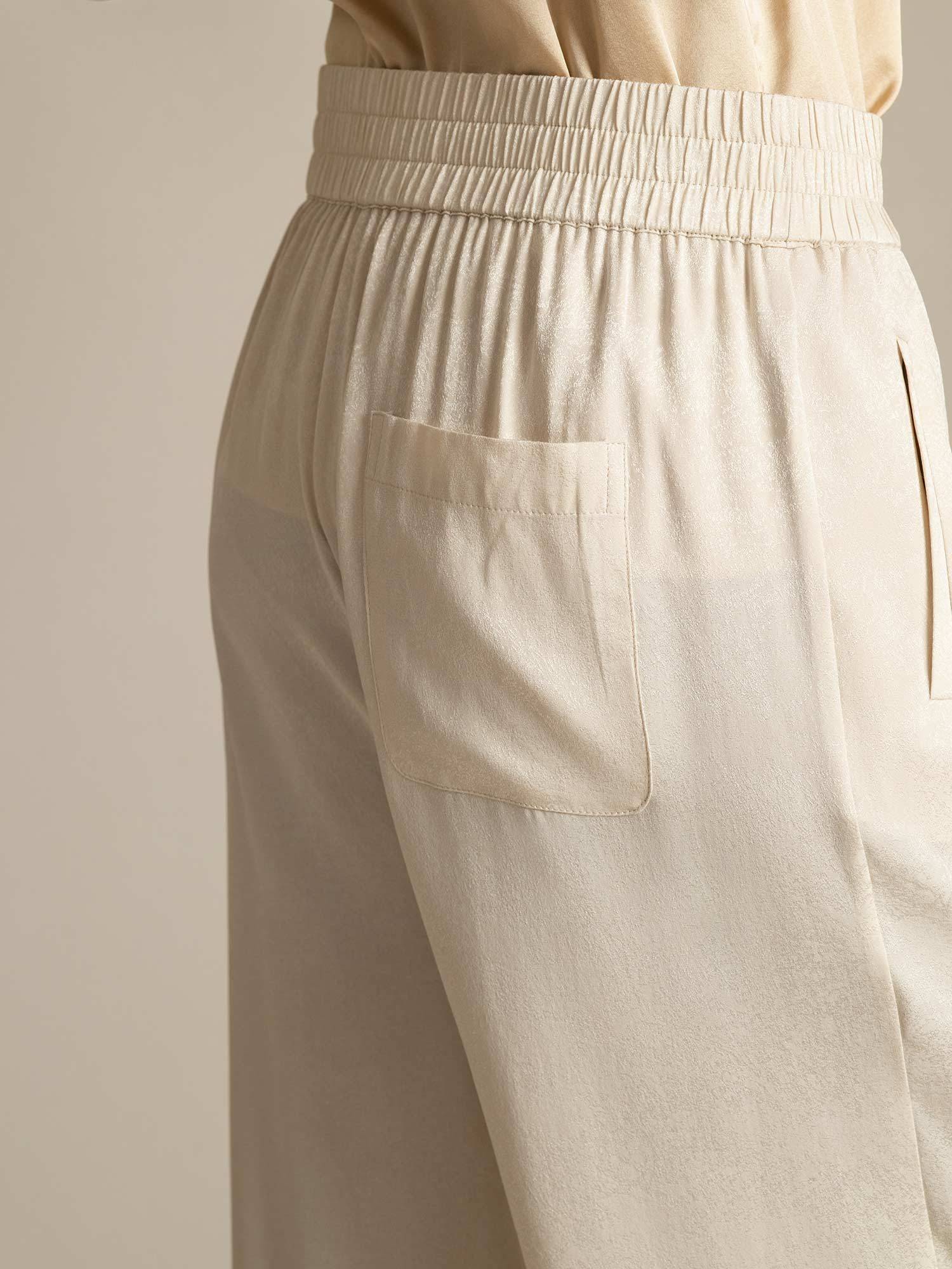 [Beige] SilkSilky-AU 22Momme Silk Womens Pants 005