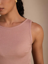 [Pink] SilkSilky-AU Sleeveless Round Neck Camisole 006