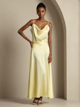 [Light Yellow] SilkSilky-AU Spaghetti Strap Cowl Neck Women's Outfit Sets 003