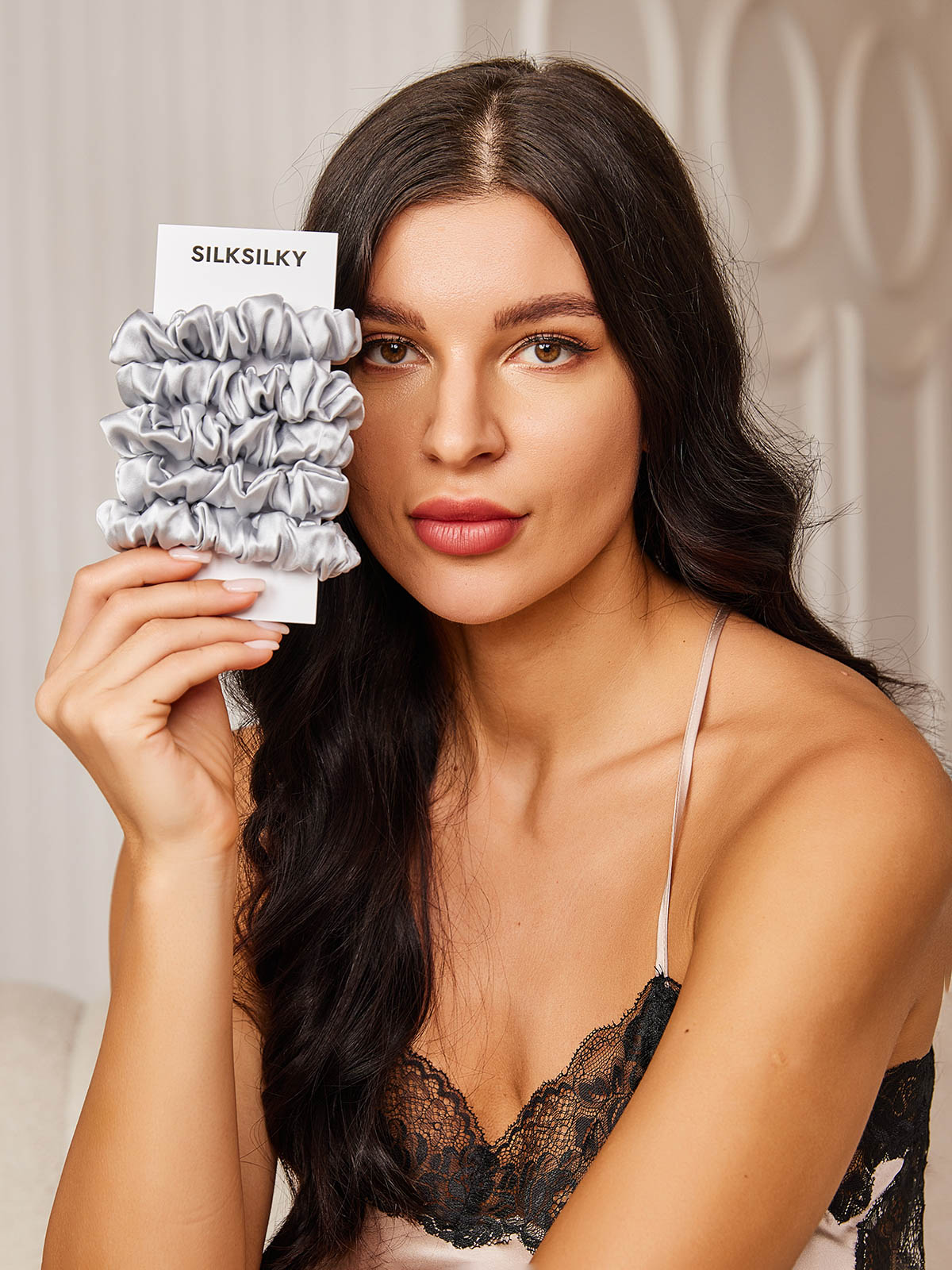 [Silver] SilkSilky-AU 19Momme Pure Silk Scrunchie 001