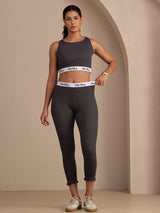 [Gray] SilkSilky-AU Sleeveless Crew Neck Women's Outfit Sets 007