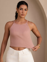 [Pink] SilkSilky-AU Sleeveless Crew Neck Camisole 004