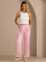 [Pink Pinstripe] SilkSilky-AU Womens Pants 005