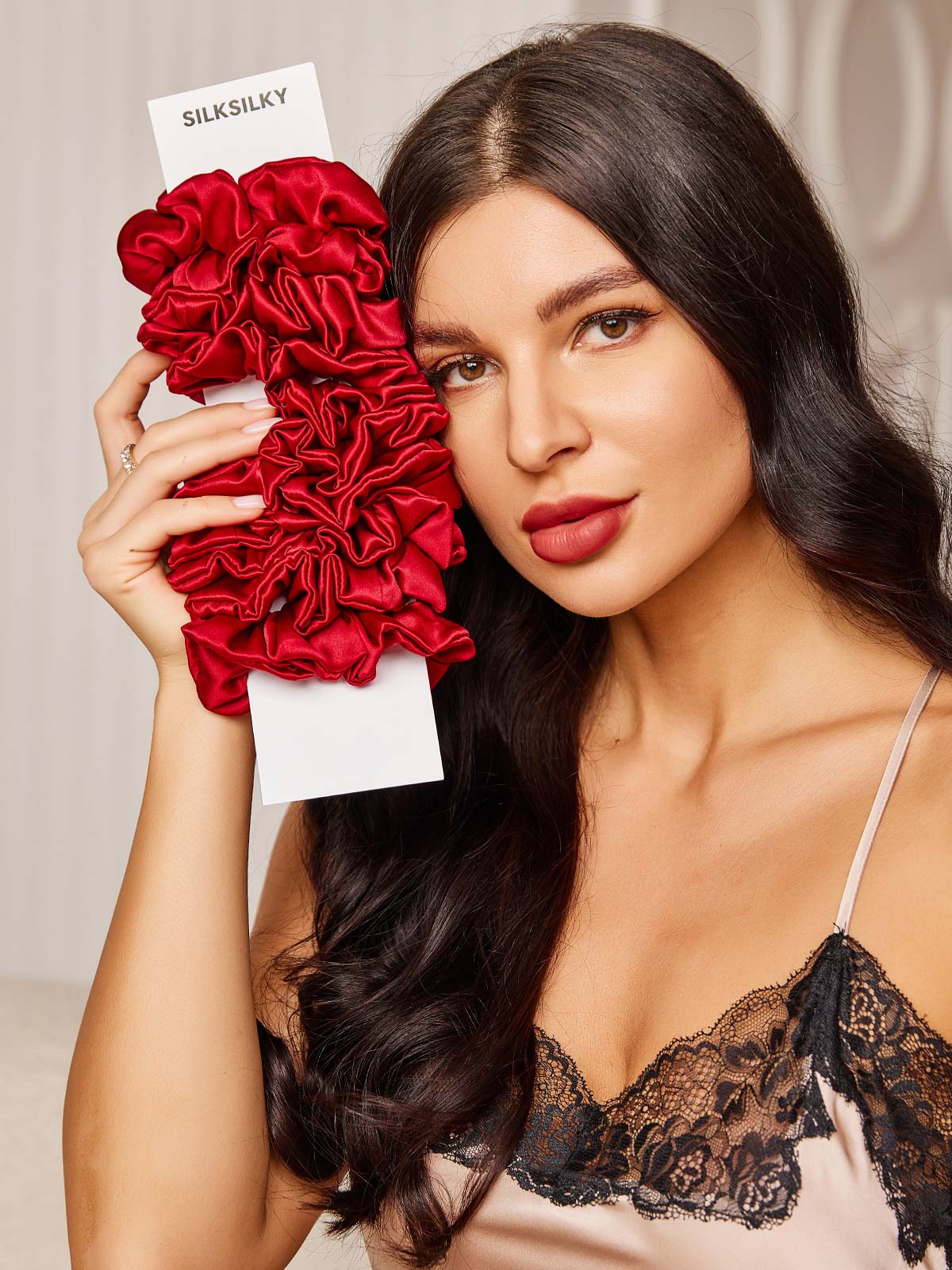 [Wine] SilkSilky-AU 19Momme Pure Silk Scrunchie 001