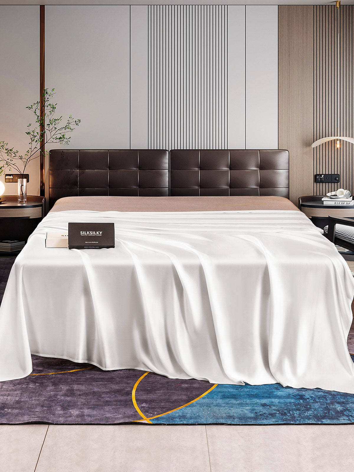 [White] SilkSilky-AU 22Momme Sheet 001