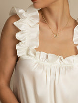 [White] SilkSilky-AU 19Momme Silk Sleeveless Square Neck Dress 005