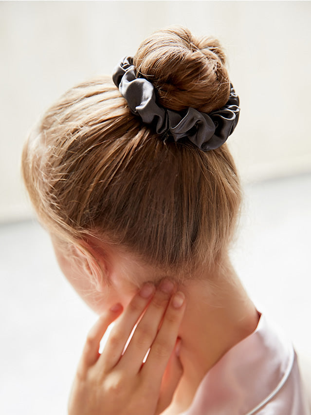 [Black] SilkSilky-AU 19Momme Pure Silk Scrunchie 005