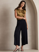 [Brown] SilkSilky-AU Cap Sleeve Round Neck Women's T-Shirt 006