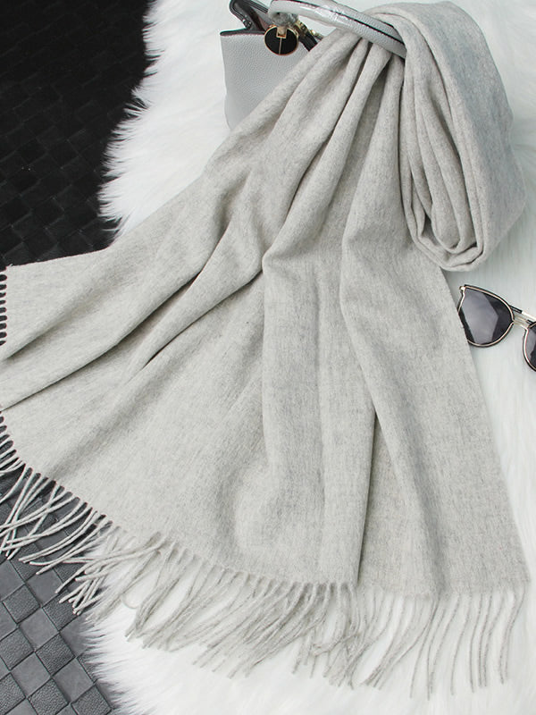 [Light Gray] SilkSilky-AU Wool Scarf 006