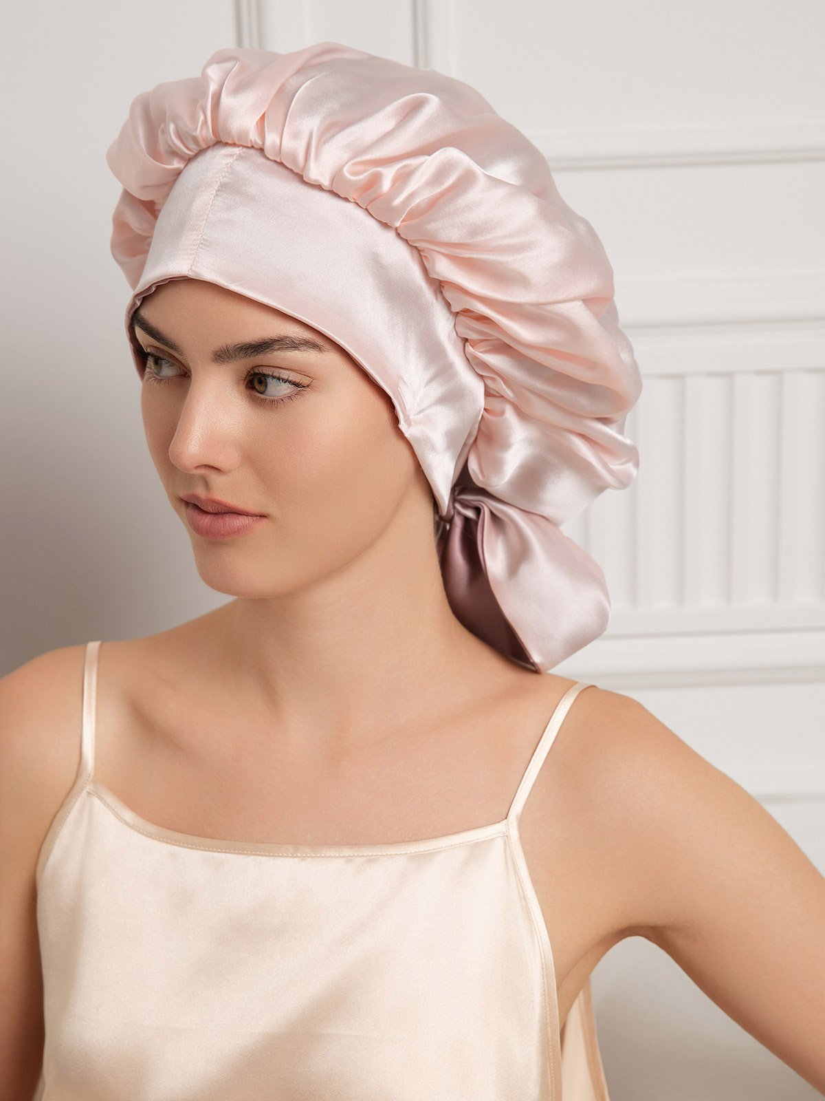 SilkSilky-AU Pure Silk Sleep Cap PaleMauve 007