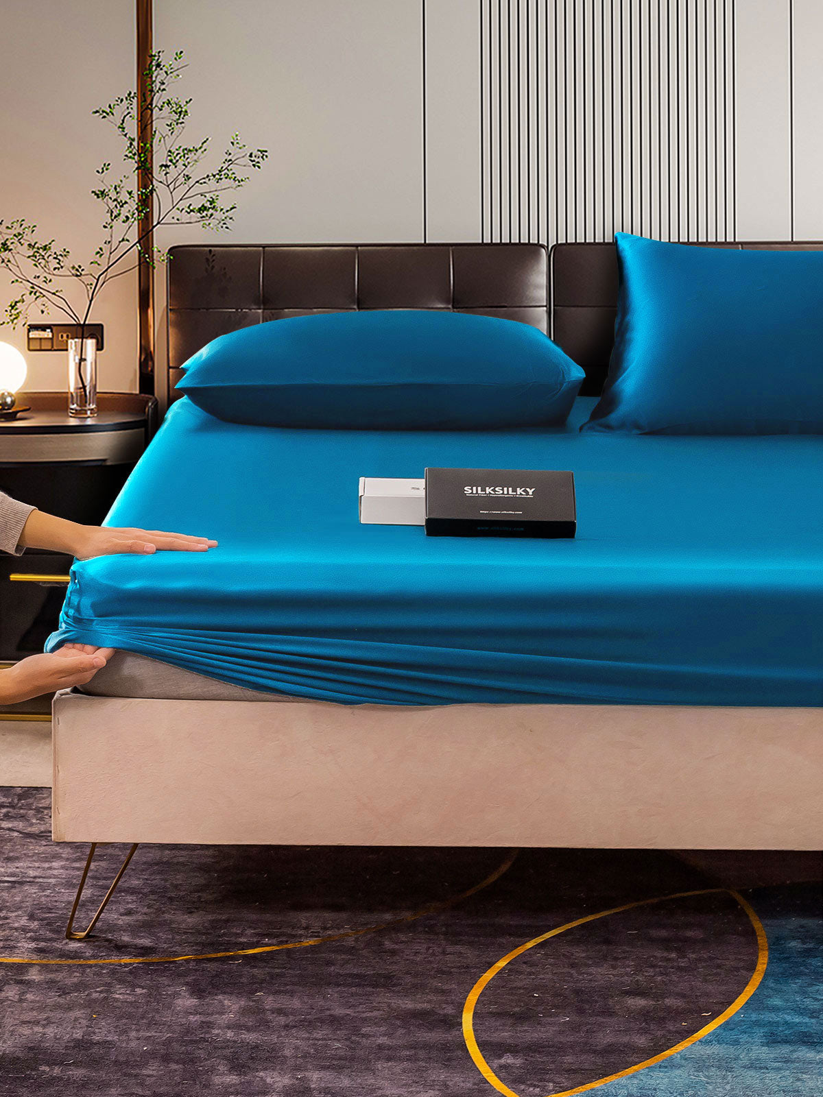 [Teal] SilkSilky-AU 22Momme Bedding Set 006