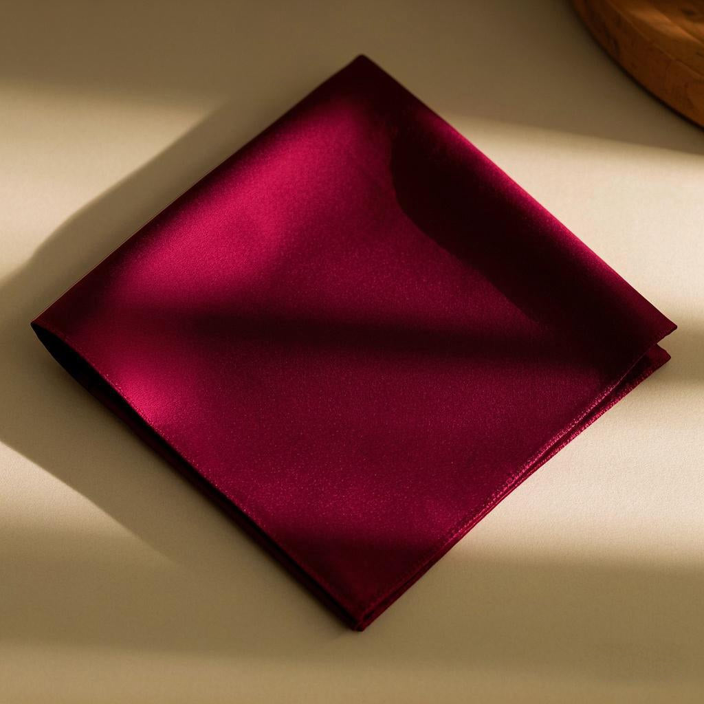 [Dark Red] SilkSilky-AU Pure Silk Scarf 004