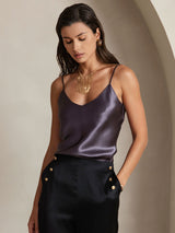 [Purple Gray] SilkSilky-AU Spaghetti Strap V Neck Camisole 007