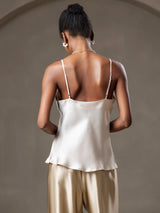 [Beige] SilkSilky-AU Spaghetti Strap V Neck Camisole 002