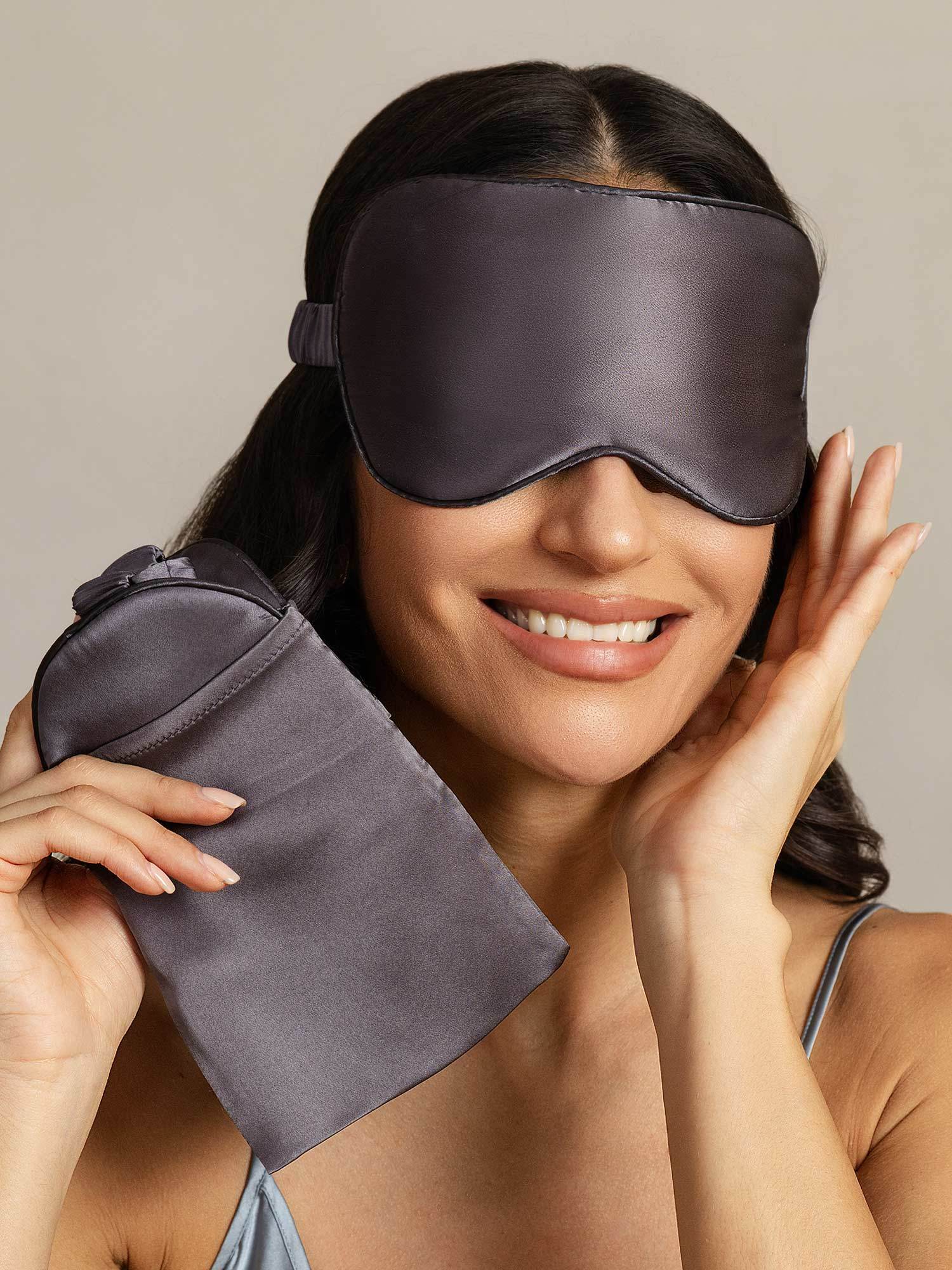 [DarkGray] SilkSilky-AU Pure Silk Eye Mask 005