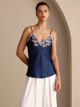 [Dark Blue] SilkSilky-AU Sleeveless V Neck Camisole 004