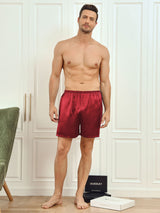 [Wine] SilkSilky-AU Men's Sleep Shorts 004